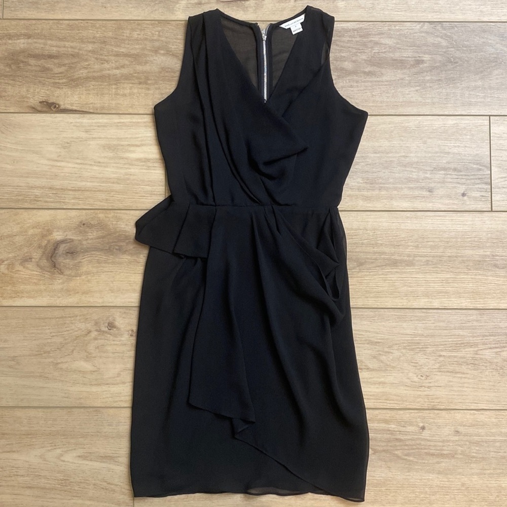 NWOT DVF | Isabel | Black Chiffon‎ Cocktail Dress